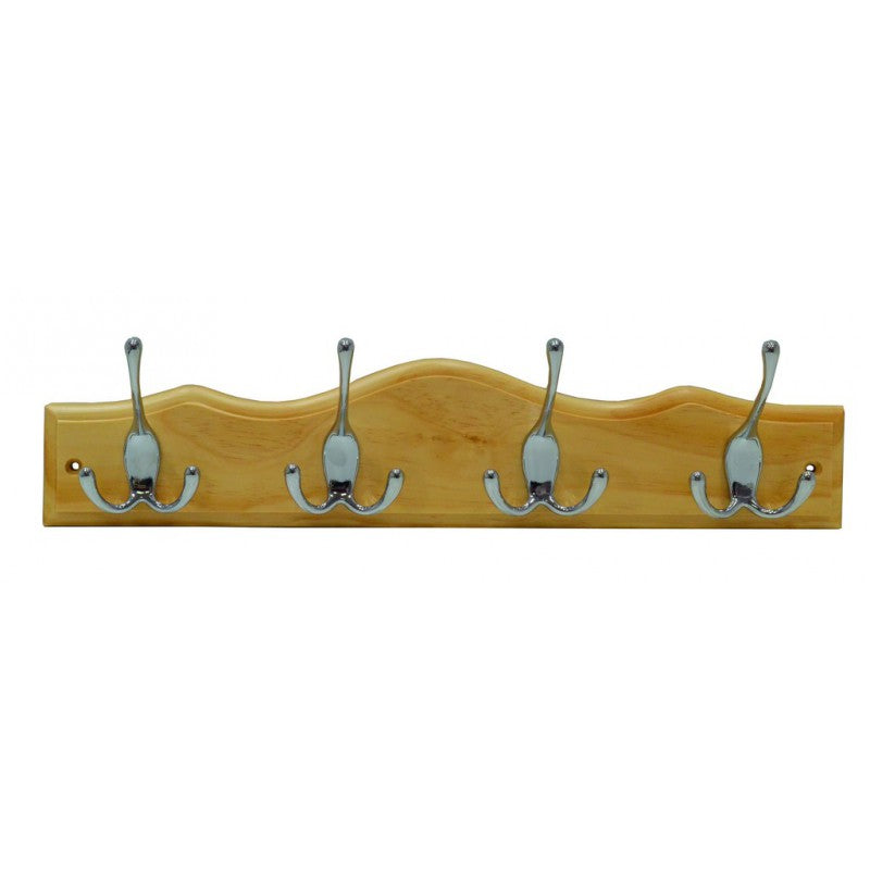 Tri-hooks On Scallop Top Pine Board x4 CP