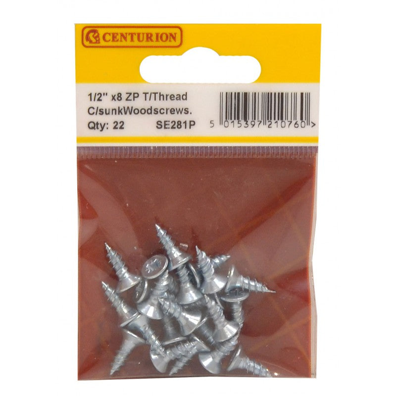 Woodscrews 1/2” x 8 ZP