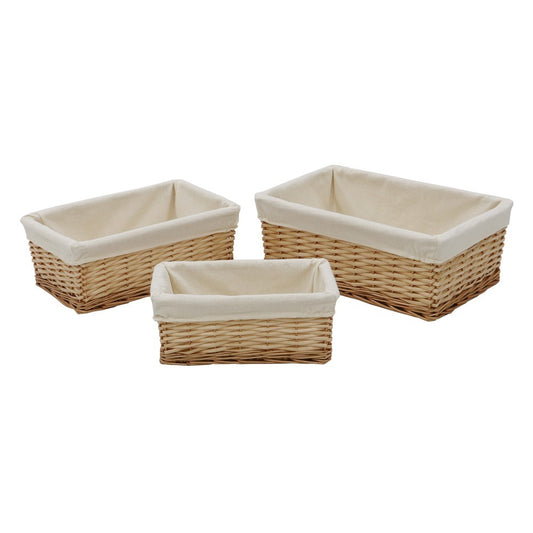 Acacia Rectangular Willow Storage Baskets