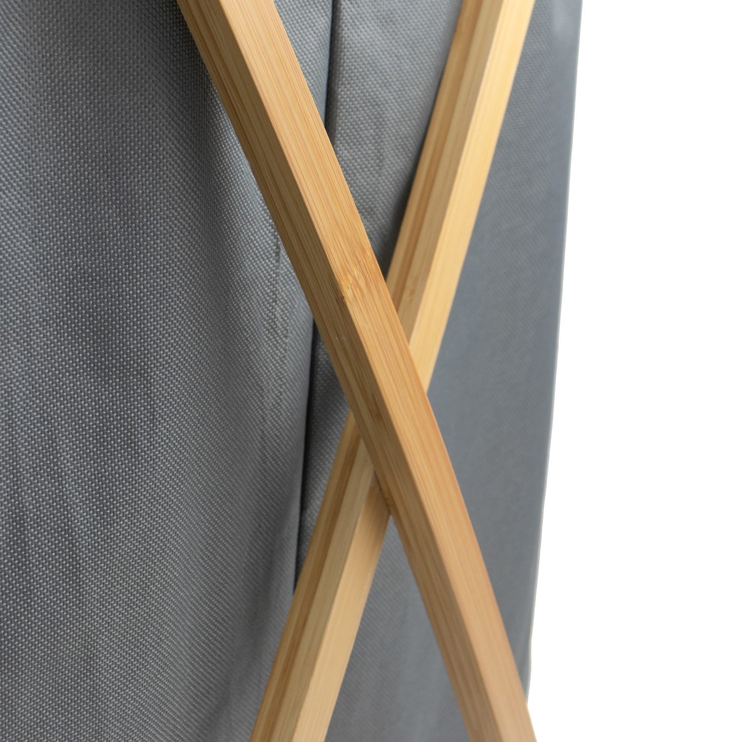 Bambanio Foldable Bamboo Laundry Storage Hamper, 100L - Grey