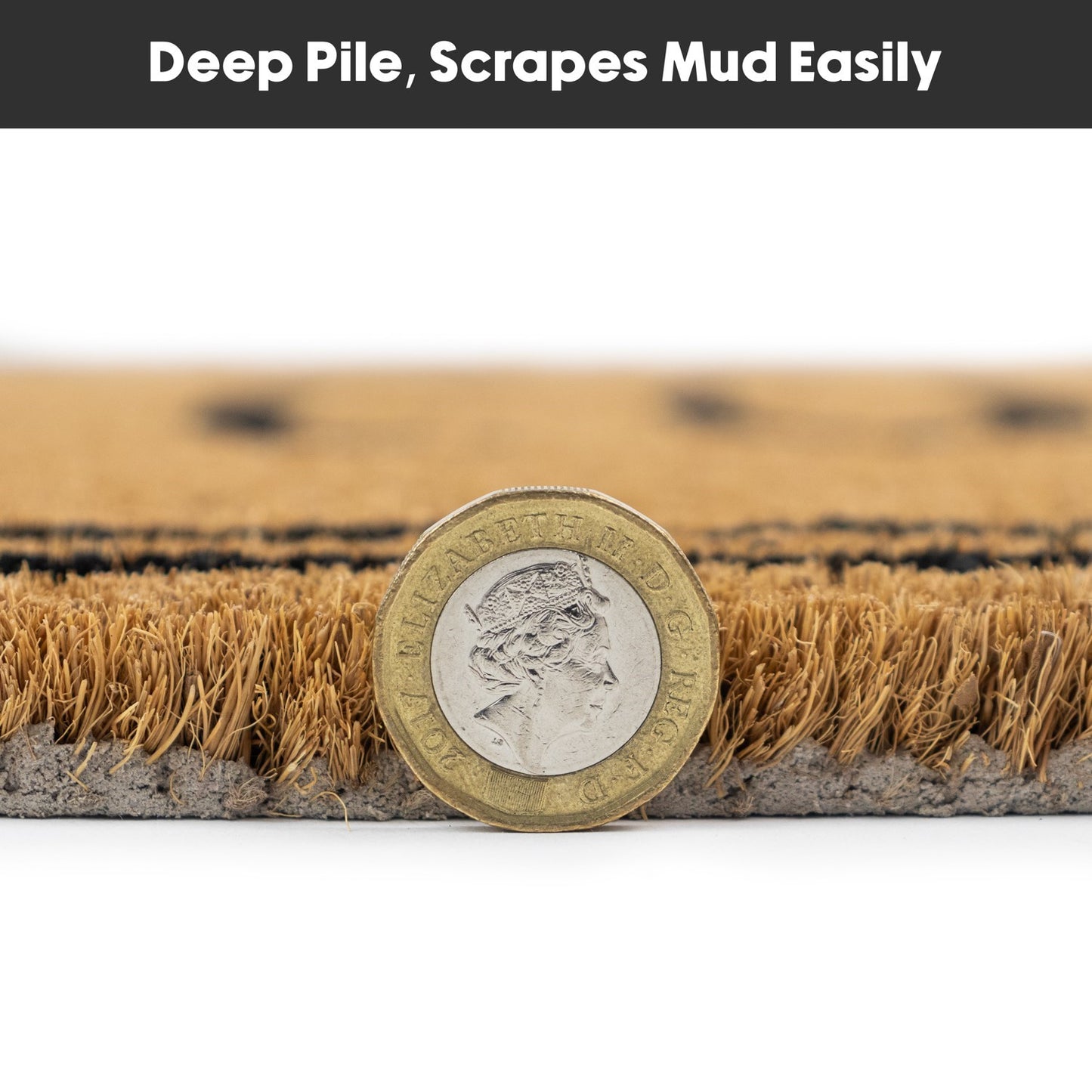 Eco-Friendly Latex Backed Coir Doormat, 40x60cm - Welcome Border