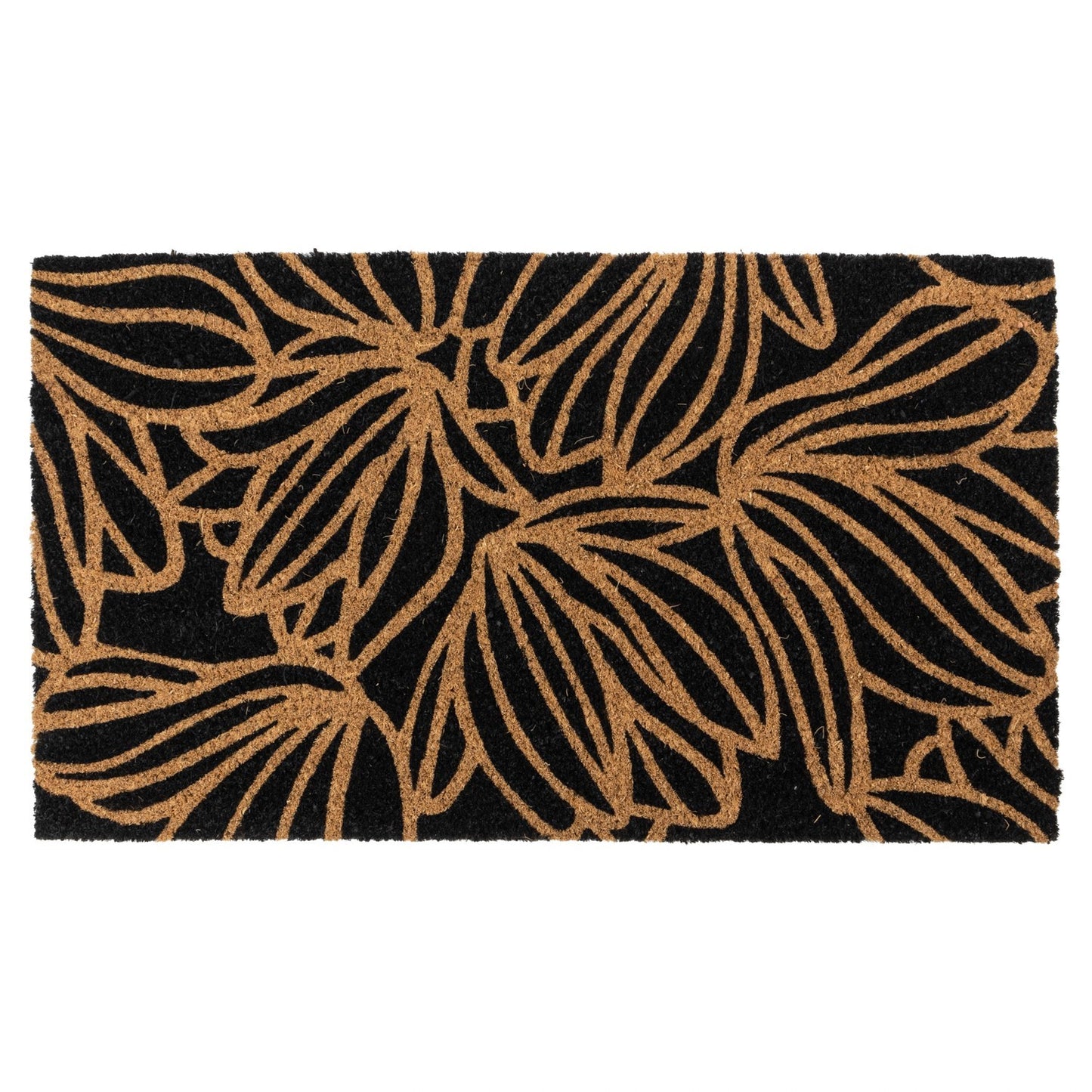 Eco-Friendly Latex Backed Coir Doormat - Black Floral