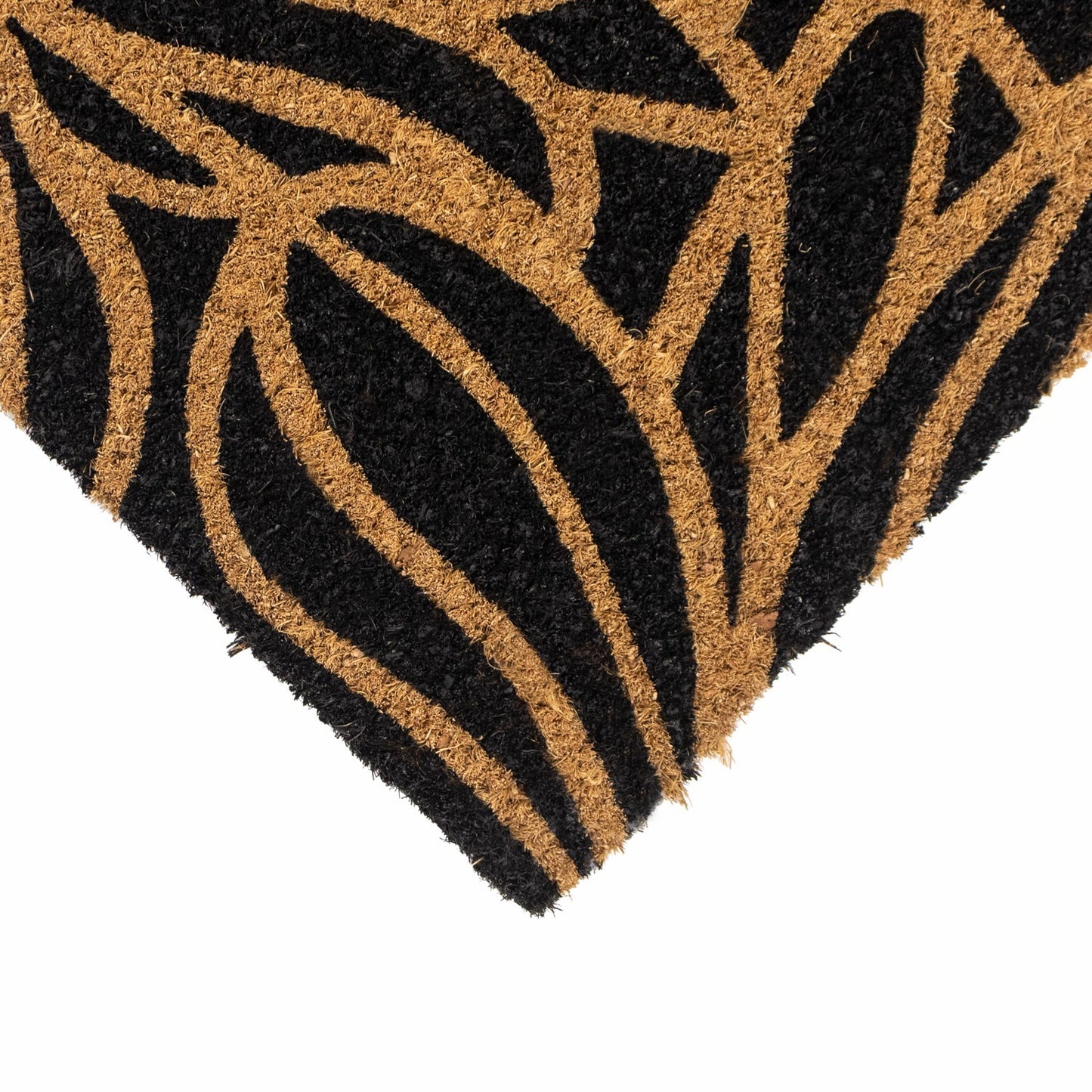 Eco-Friendly Latex Backed Coir Doormat - Black Floral