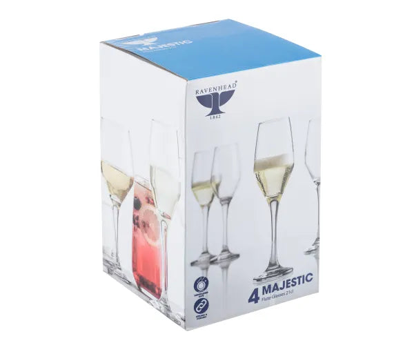 Majestic Set Of 4 Flute Glasses 21cl Rental