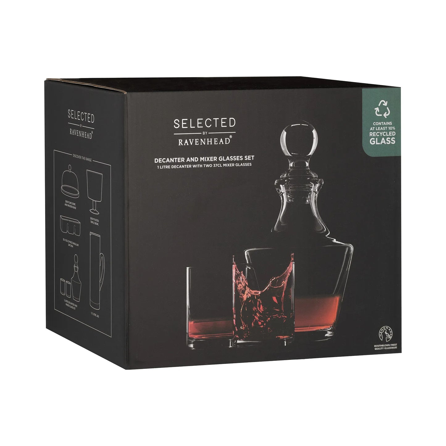 Selected 1lt Decanter And 2 37cl Mixer Set