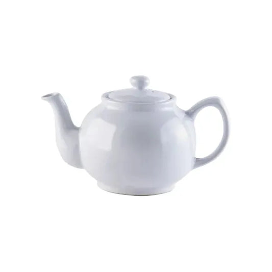 White 6cup Teapot