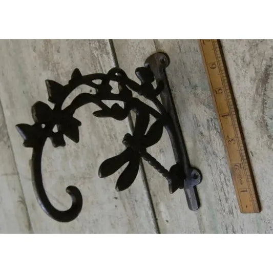 Plant Hanger DRAGONFLY Antique Iron 190mm protrusion 175mm High