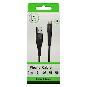 C3 Braided USB-Iphone Cable 1m