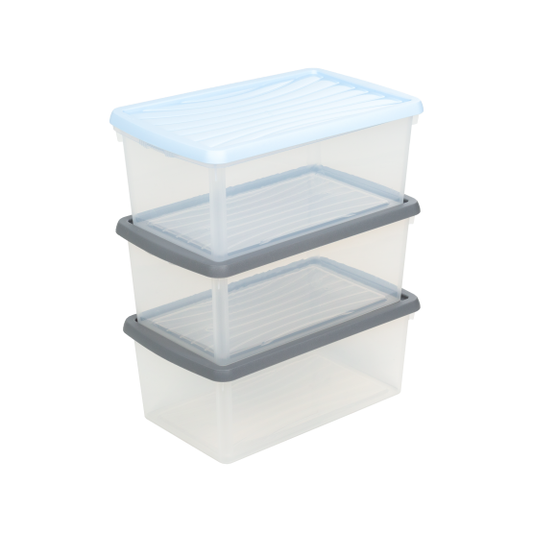 5.01 Wham® Box & Lid 9L Set of 3 Clear/Assorted