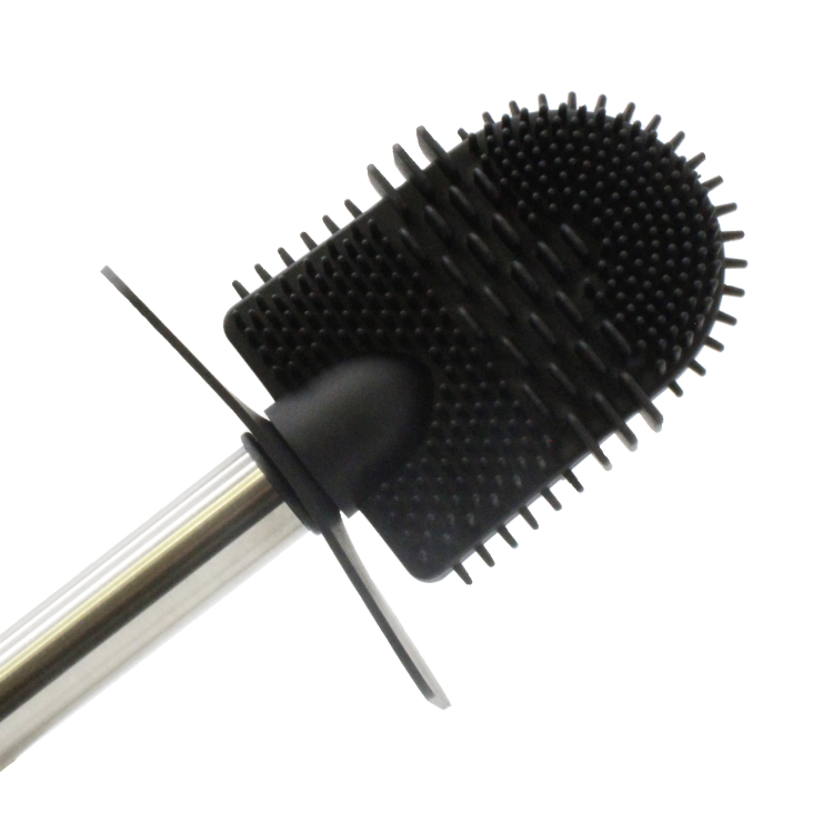 Everyday Stainless Steel Toilet Set Flat Silicone Brush