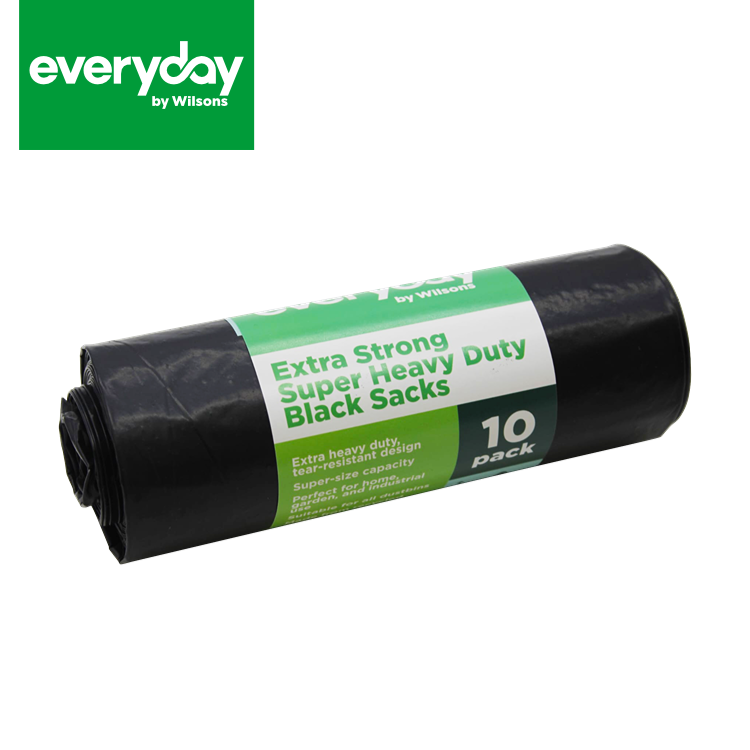 Everyday by Wilsons Extra Strong Super Heavy Duty Black Sacks 90L 10pk
