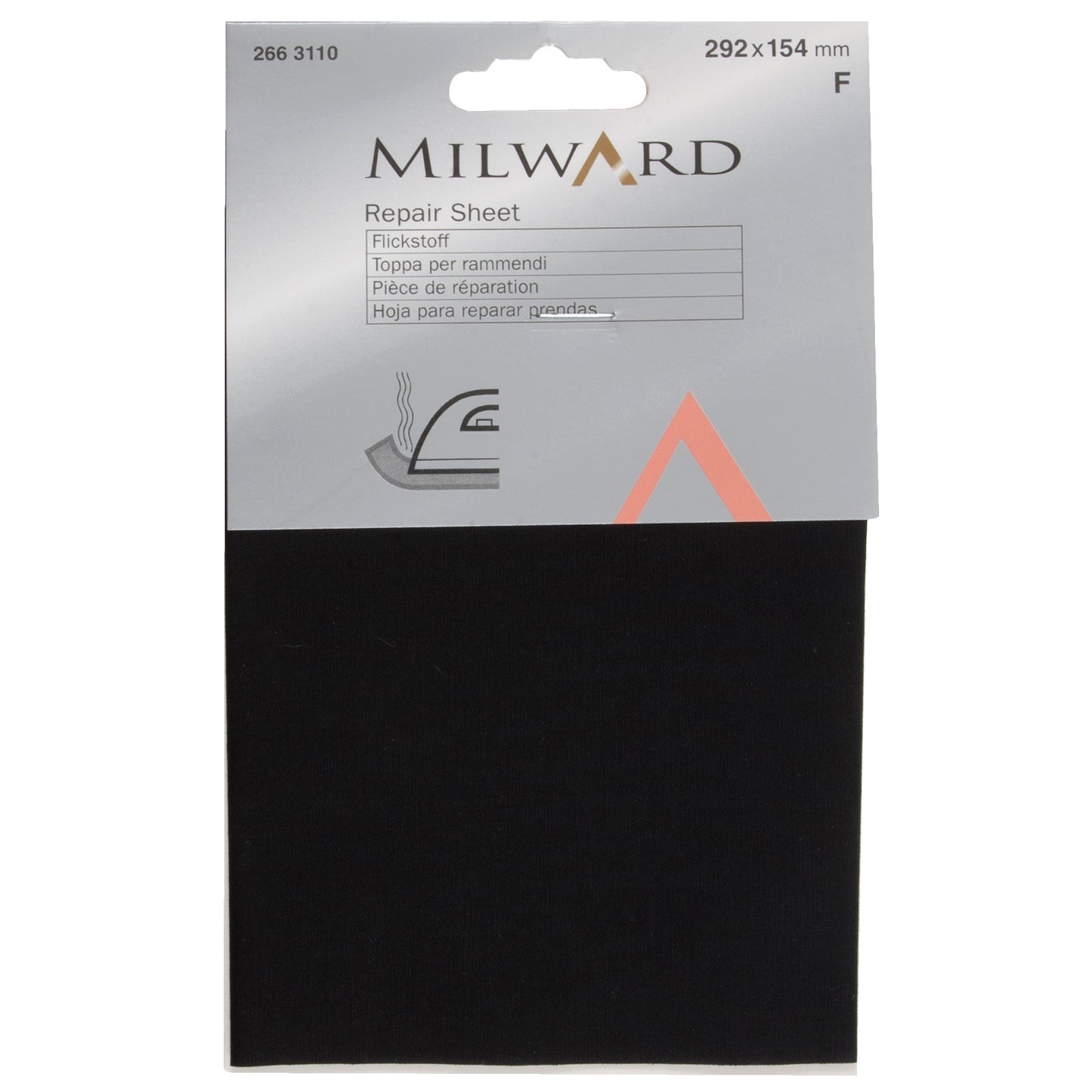 Repair Sheet: Iron-on: 292 x 154mm: Black