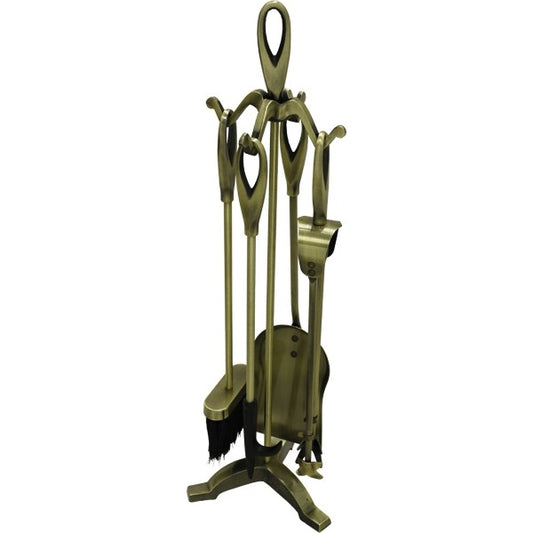 Fire Companion Set (5 Piece) " Loop Tops" - Antique Look