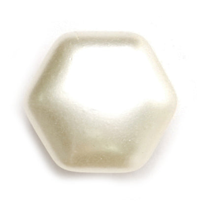 Pearl Look Hex Button 13mm Shanked