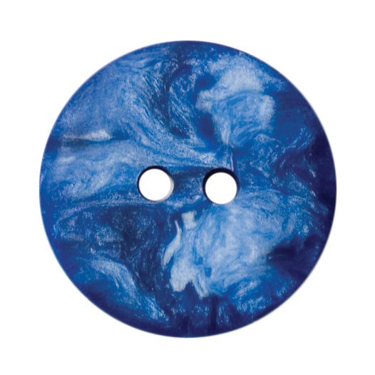 Dark Royal Blue Button 2 Hole 15mm