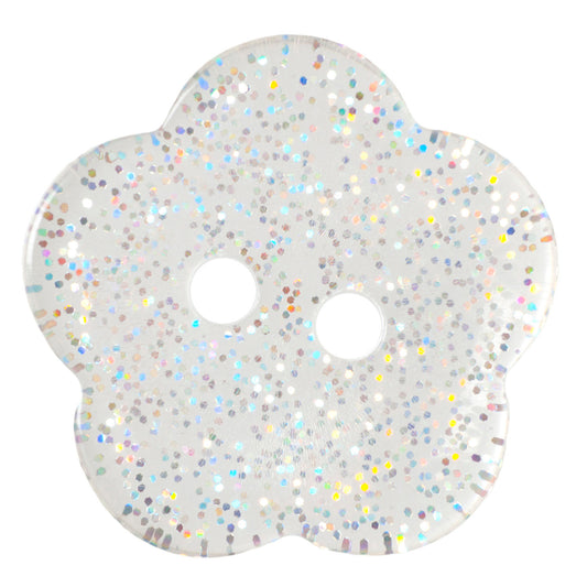 Clear Flower Button 2 Hole 20mm