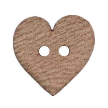 Wooden Heart Button: 20mm