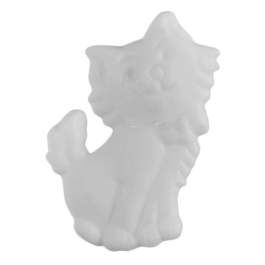 White Kitten with Bow Button 22.5mm