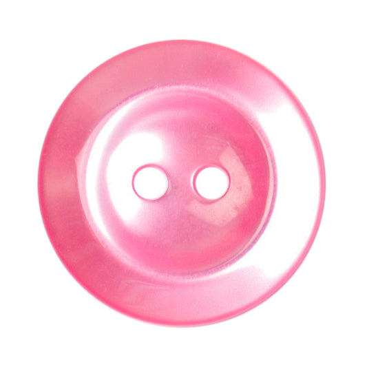Pink Wide Rimmed 2 Hole 19mm Button