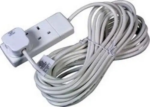13A 2 Gang Extension Socket + 2m Lead, WHITE