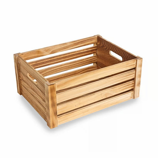 Medium Wooden Crate - Burnt Finish