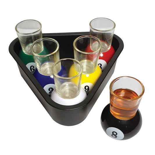 Bar Bespoke Pool Shots set of 6 with Tray