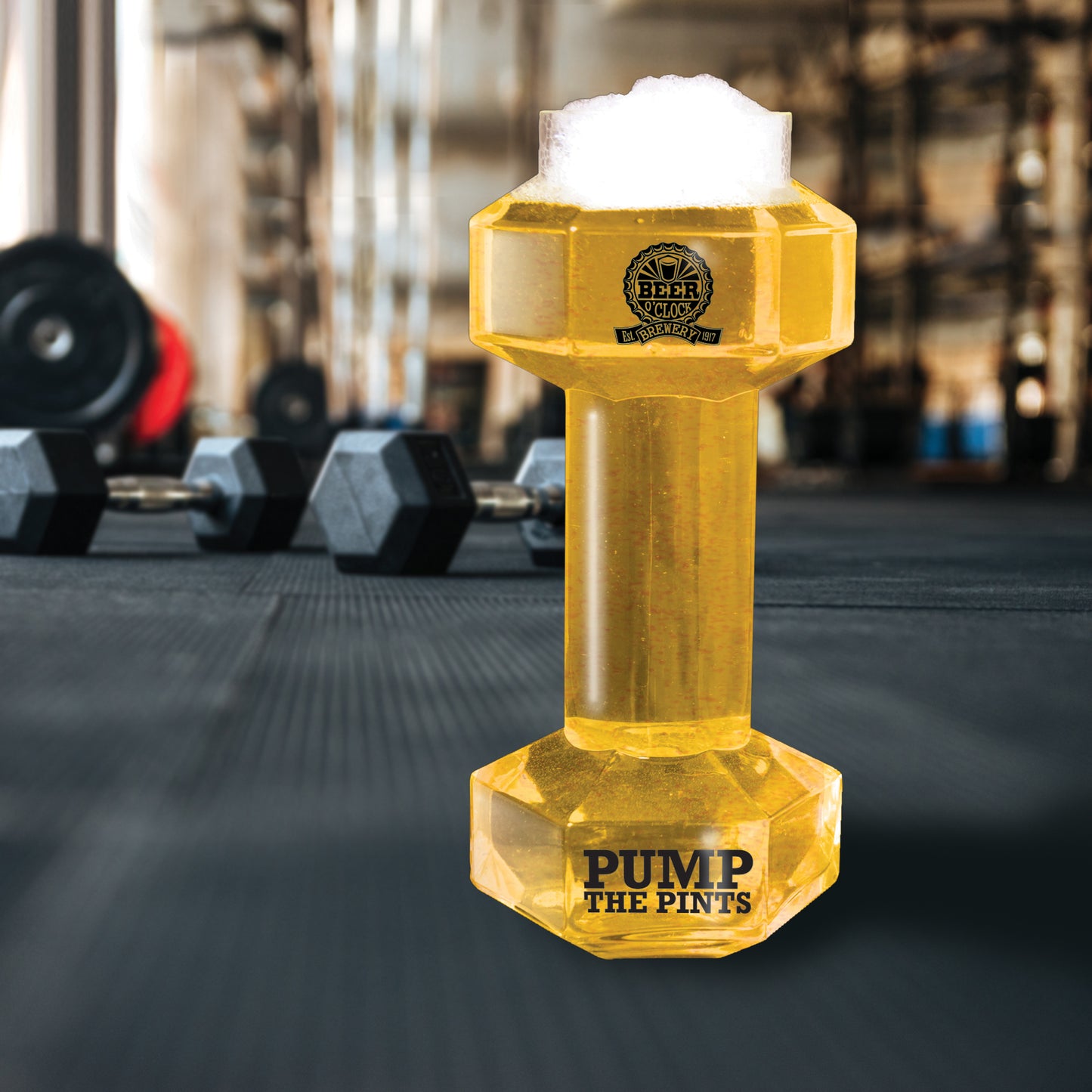 Beer O’Clock Dumbbell Beer Glass