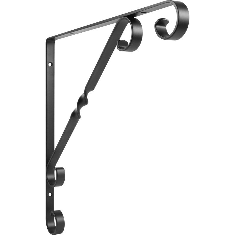 Scroll Shelf Bracket 8" x 8" Black