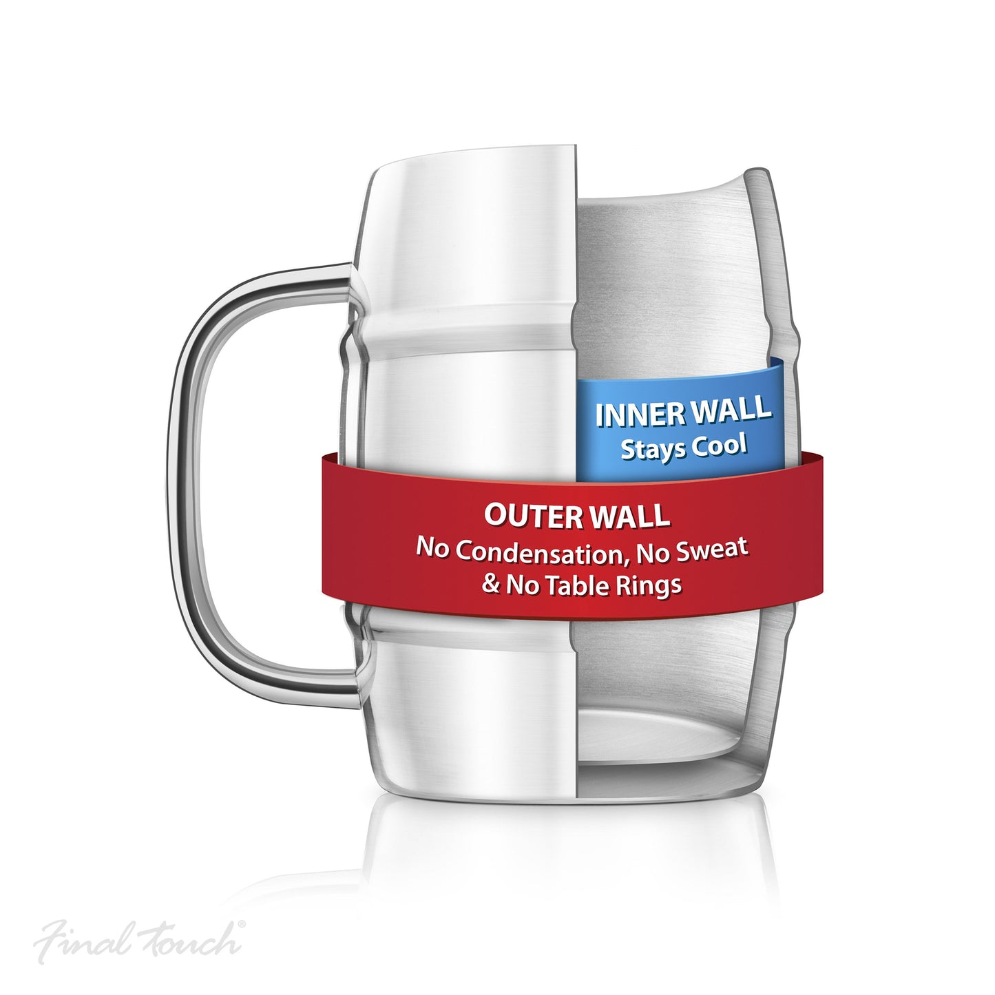 Final Touch Jumbo Double Walled Beer Keg Mug