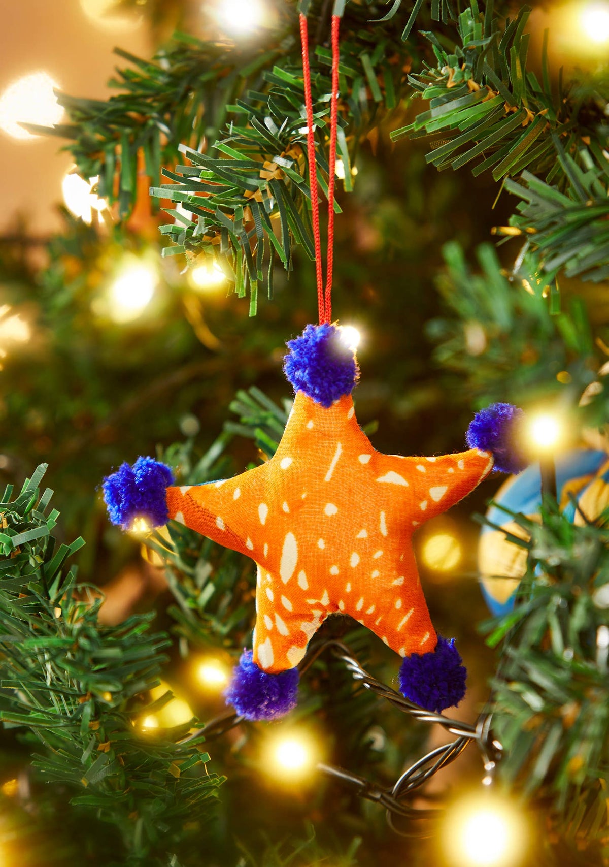 Recycled Sari Decoration Star Pompoms