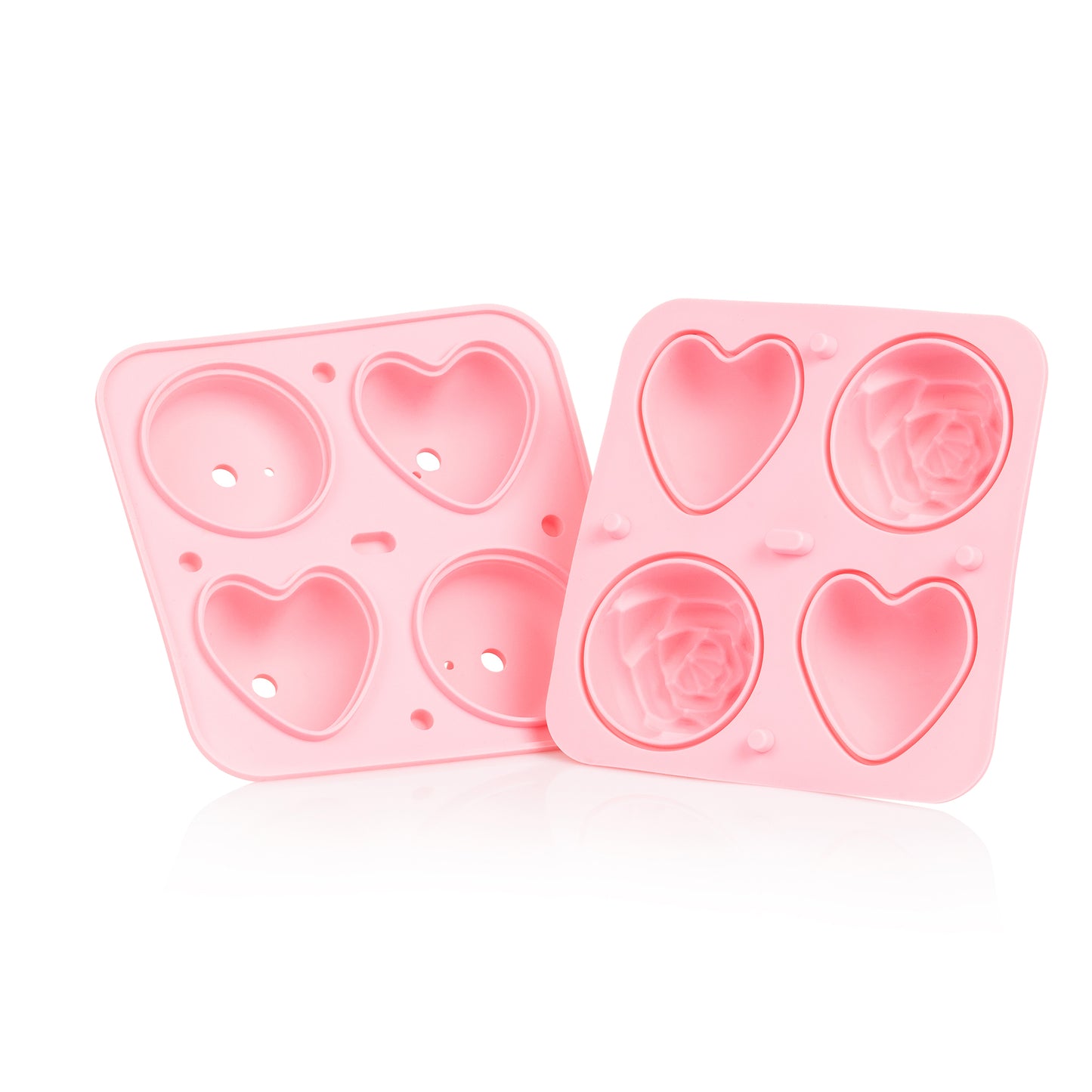 Bar Bespoke Pink Heart and Rose Ice Tray