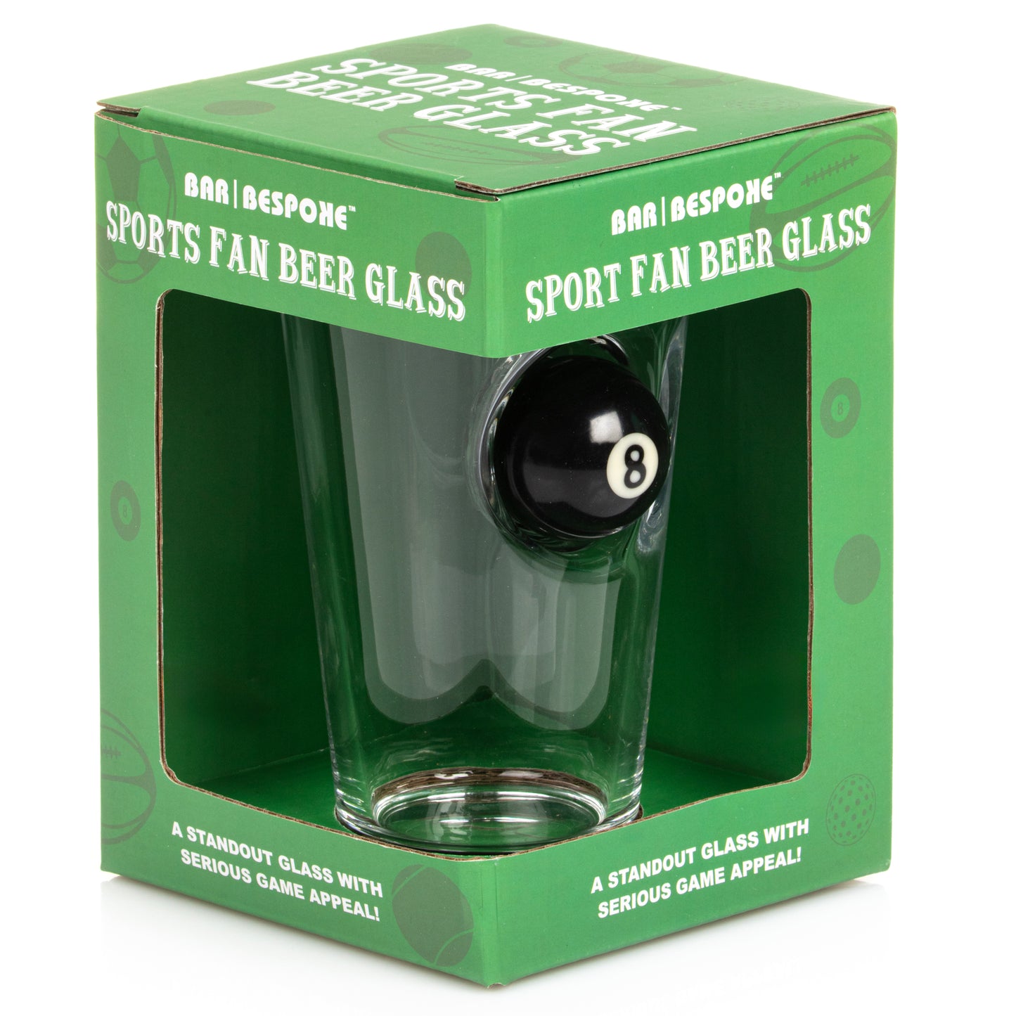 Sports Fan Pool Ball Beer Glass