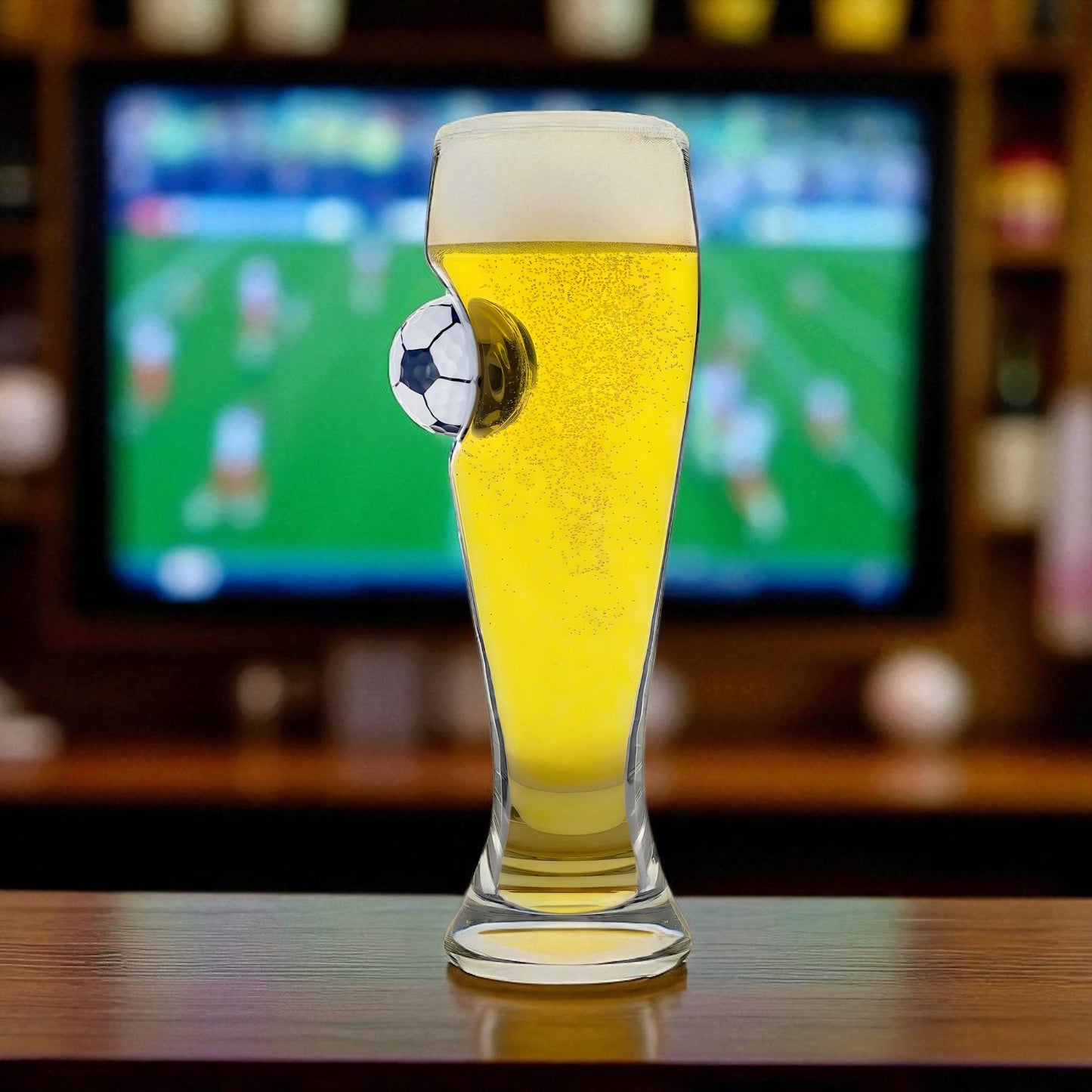 Sports Fan On the Ball Football Glass