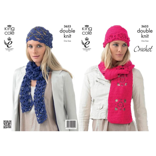 Scarf and Hat Crocheted in Double Knit