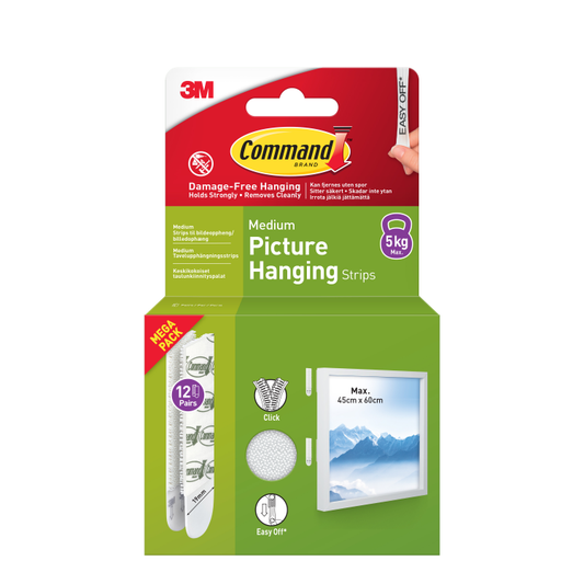 Command Medium Picture Hanging Strips Value 5kg 12pk