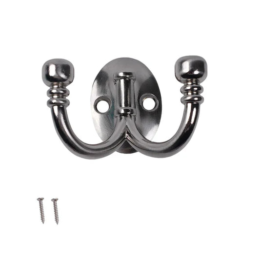 Ball End Double Hook Oval Base Polished Chrome