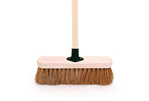 12" Coco Broom Head, Plastic Bracket