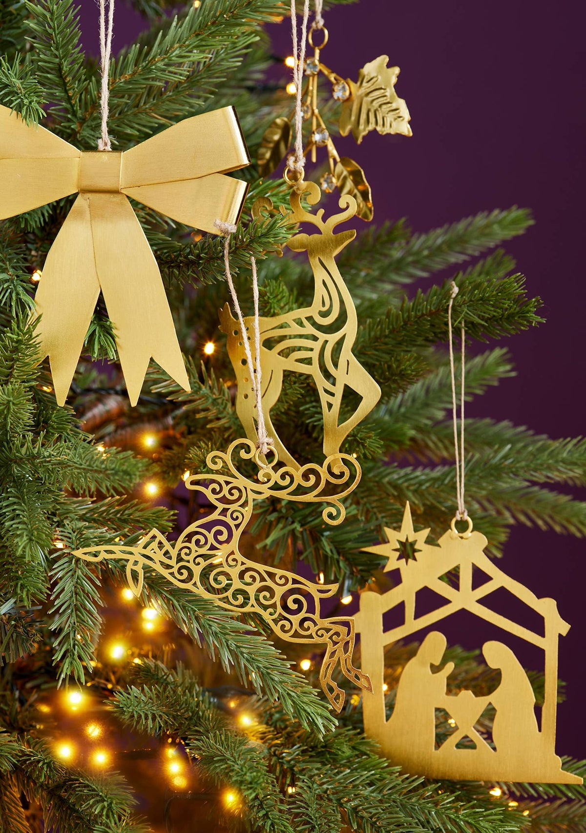 Metal Diamante Leaf Decoration