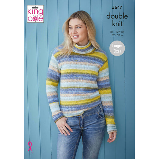 Roll Neck Jumper Knitted in Double Knit