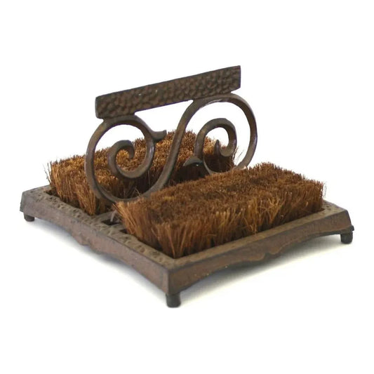 Bronze Boot Scraper with Brushes