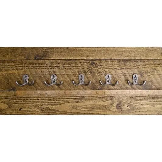 Robe Hook double Numbers 1 – 5 Antique Iron 70mm