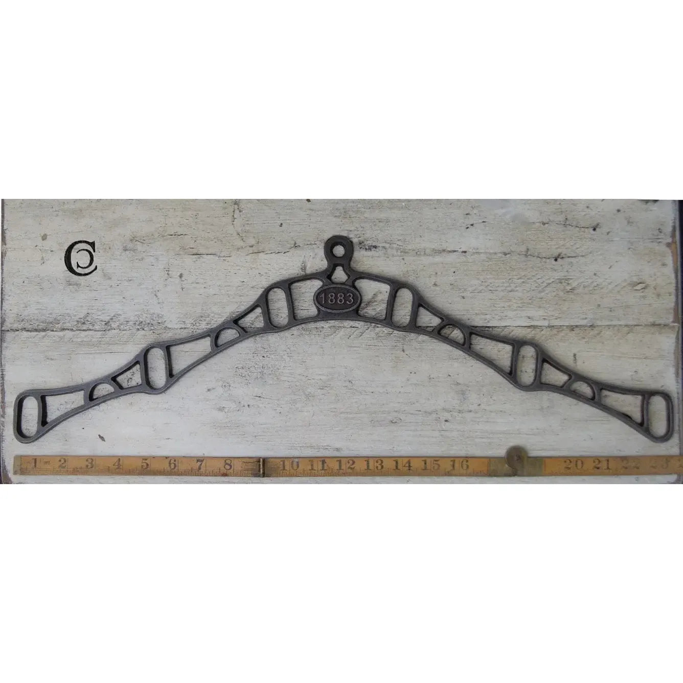 Clothes Airer Rack End 6 Hole 1883 Hanging Antique Iron 600mm
