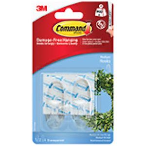 Command Medium Clear Hooks With Clear Strips