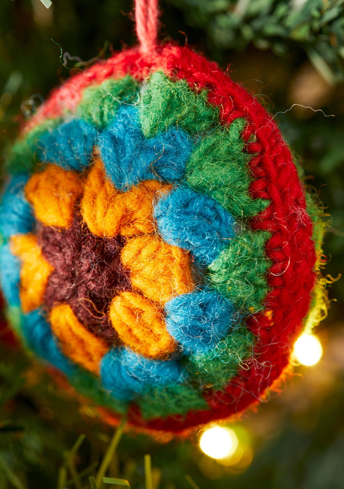 Rainbow Crochet Bauble