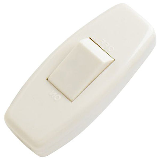 5A In Line Cord Torpedo Lamp Through Switch White