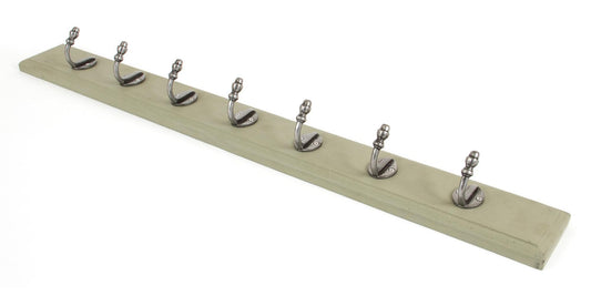 From The Anvil Stable Coat Rack with 7 Natural Smooth Coat Hooks
