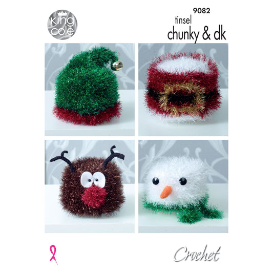 Festive Toilet Roll Covers Crocheted in Tinsel Chunky