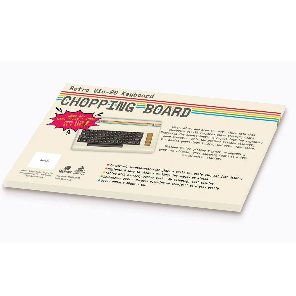 Retro Vic20 Keyboard Glass Chopping Board