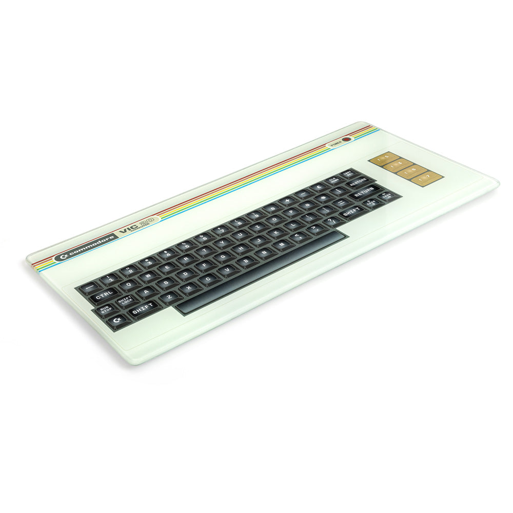 Retro Vic20 Keyboard Glass Chopping Board