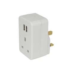 Plug Through Adpator With 2 USB Ports